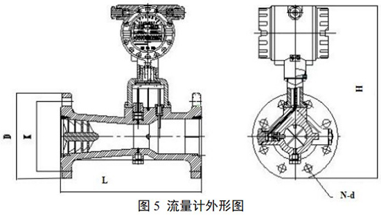 DN40旋進旋渦流量計外形圖